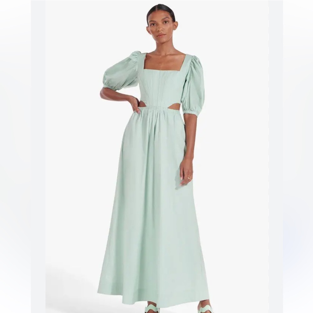 STAUD Light Green Maxi Dress